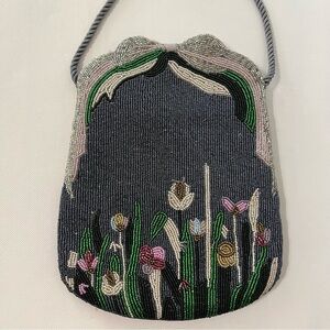 Vintage Beaded Floral Evening Bag